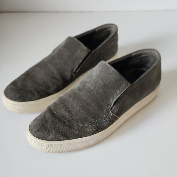 VINCE | Barron Slip-On Sneakers Olive Green Suede Mens Sz 9.5 - Picture 1 of 6